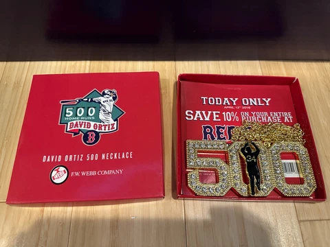 David Ortiz Boston Red Sox 500 Home Run Necklace Stadium Giveaway SGA Cover