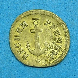 Nuremberg Germany Brass Rechen Pfennig ca 1873, Ludwig Christian Lauer - Picture 1 of 3