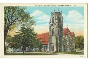 Vintage Postcard Bellows Falls VT Vermont Immanuel Episcopal Church WB - Picture 1 of 4