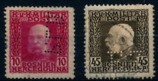 Bosnia 1912 2pcs PERFIN Brands! Stamped