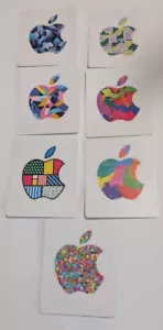Official Apple Logo Decal Stickers | All 7 (From Gift Cards) Abstract Designs - Picture 1 of 1