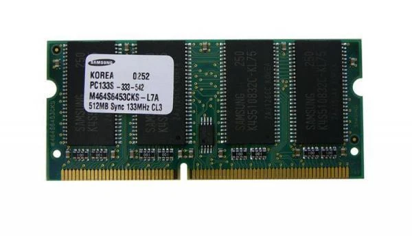 Samsung 512MB PC133 CL3 Laptop SODIMM Memory M464S6453CKS-L7A - Image 1 of 1
