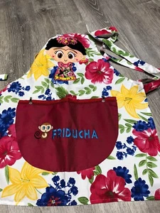 Traditional Mexican Apro Frida Kahlo With Pocket Chef Kitchen Decor Mandil Cute - Picture 1 of 5