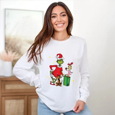 Grinch and Cindy Lou Who Grinchmas Long Sleeve Holiday Tee - Image 1 of 4