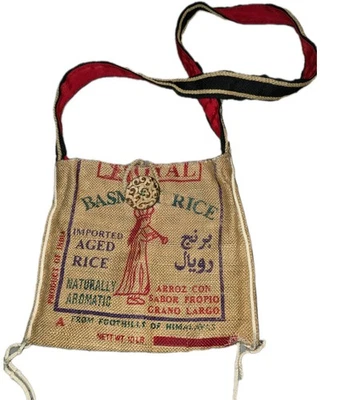 Bolso Bandolera Bolso Bandolera Boho Hippie Cáñamo Basmati Arroz Reciclado Foto 1 de 4