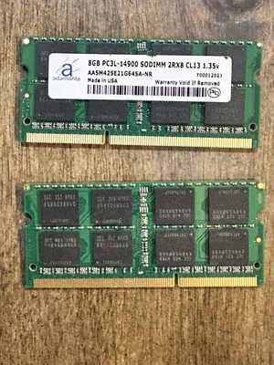 Adamanta 16GB (8GBx2) PC3L-14900 SODIMM 2RX8 CL13 1.35vAASM42SE21G64SA-NR - Image 1 of 2