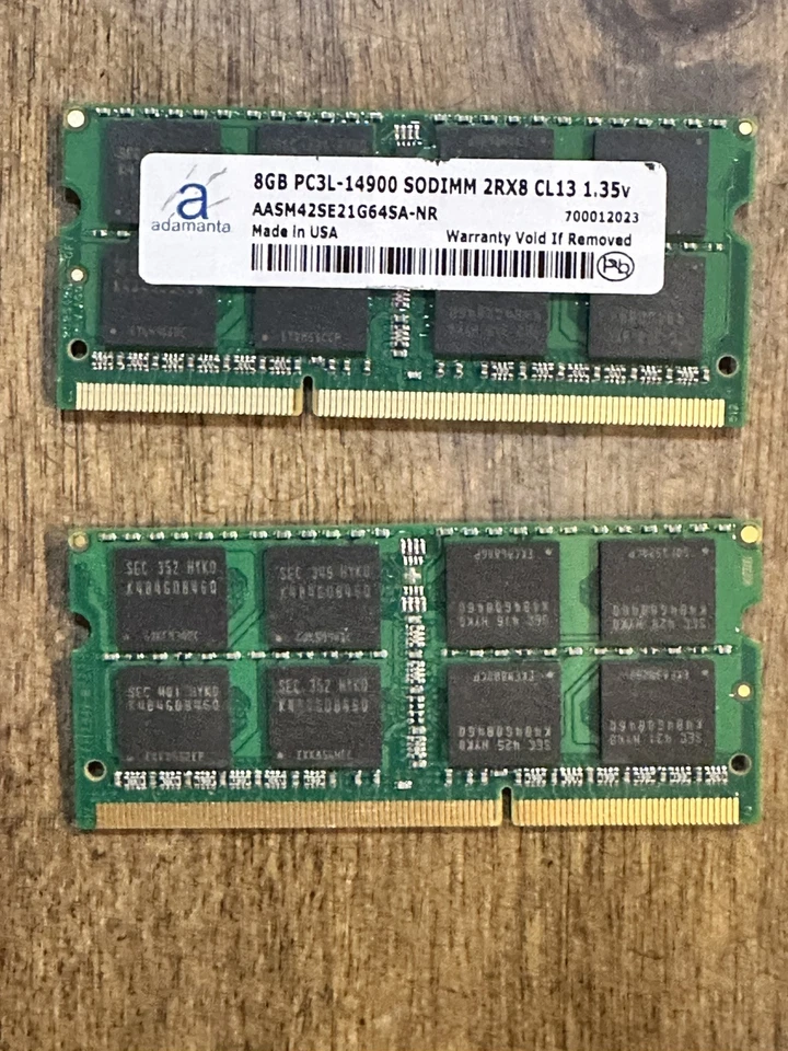 Adamanta 16GB (8GBx2) PC3L-14900 SODIMM 2RX8 CL13 1.35vAASM42SE21G64SA-NR - Image 1 of 2