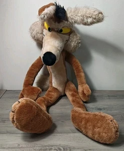 Vtg 90s Warner Bros WILE E COYOTE 27” Large Wired Plush Road Runner, MIGHTY STAR - Picture 1 of 7