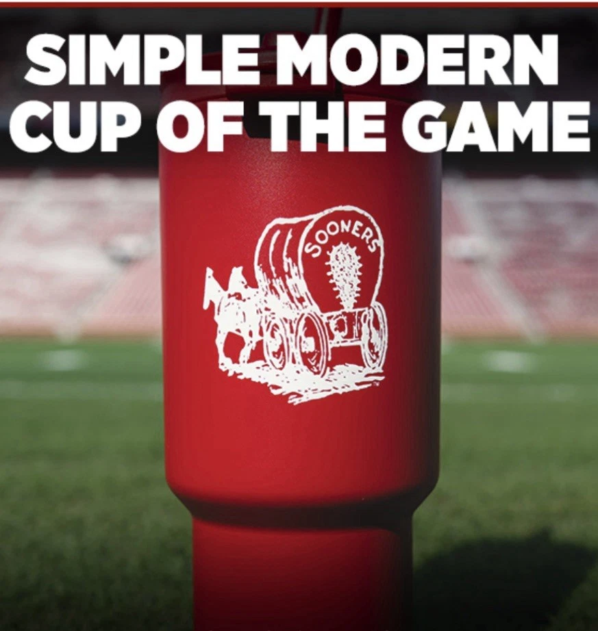 Copo comemorativo moderno simples Oklahoma Sooners “escuna mais cedo” - Imagem 1 de 1