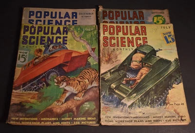 Popular Science - Dec 1935 - July 1937 - Sept 1939 - July 1938 - 4 Magazines - Image 1 of 4