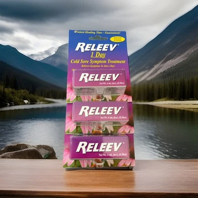 Tratamiento para herpes labial Releev 0,2 fl oz alivio calmante del dolor para ampollas❗️LOTE DE 3 Foto 1 de 2