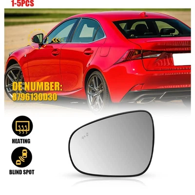 1-5x Clear Mirrors Glass With Heated For 2013 2014 2015 Lexus ES300h ES350 Left - Image 1 of 4