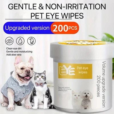 200 Pet Eye Wipes Gently remove tear stains, debris, and secretions - Image 1 of 4