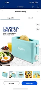MyMini Compact Toaster, Perfect for Singles & Small Families Dorms & Tiny Home - Picture 1 of 8