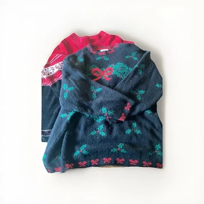 2 Suéteres Feos Navidad Invierno Oso Arcos Corona Acebo Mujer Talla 24 Foto 1 de 4