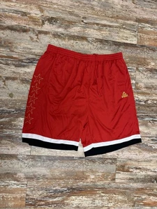Mens Peak Basketball Team Player Issued Shorts Size 3XL Red Gold Stars - Picture 1 of 9