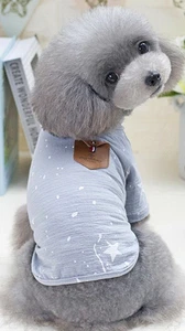 Dog Shirt Tee,  Gray, For Small Dogs Star Pattern S, M, L, XL - Picture 1 of 5