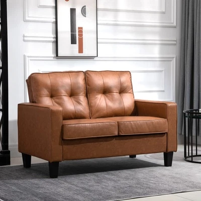 2-Seater Loveseat with Spring Sponge Padded Cushion, Metal Frame for Home Office - Image 1 of 4