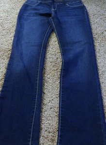 NWOT GIRLS OLD NAVY PULL-ON SKINNY DENIM JEANS SIZE XXL (16)-DARK DENIM BLUE - Picture 1 of 2