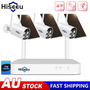Hiseeu 10CH 4MP Solar Powered Wireless Battery Security Camera System Audio Wifi - Picture 1 of 12