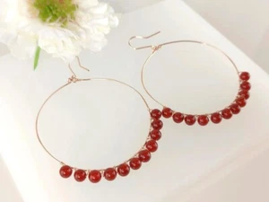 Wunderschöne große Creolen, Ohrhänger 585 Goldfilled Roségold - Bild 1 von 10