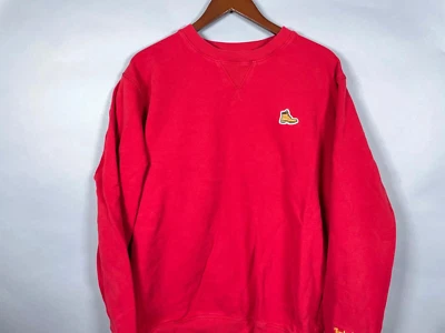 Timberland Boot Embroidered Sweatshirt Adult Large Red Crewneck Heavyweight - Image 1 of 4