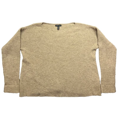 Suéter Eileen Fisher Mujer Talla S Beige 100% Lana Manga Larga Cómodo Cottagecore Foto 1 de 4