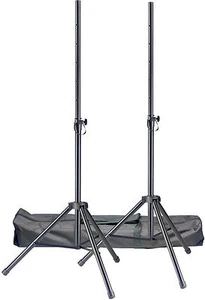 Stagg SPSQ10 Heavy Duty Black Speaker Stand Set x 2 Pair inc Bag 60KG DJ Disco - Picture 1 of 1