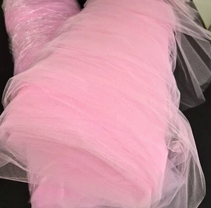 Pink Bridal Tulle Soft Net 40M x 2.45M Sewing Craft Dress Costume Fabric New - Picture 1 of 4