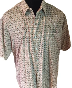 Camisa Hawaiana Tori Richard Para Hombre XL Extra Grande Geométrica Marrón Azul - Imagen 1 de 11