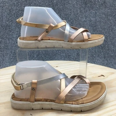 Sandalias Blowfish Malibu Juveniles 2 Briah-K Tirantes Cordones Planas Plateadas Doradas Foto 1 de 4