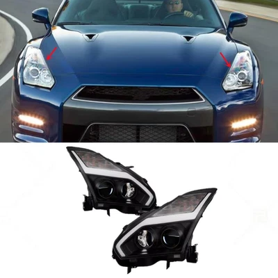 Faros LED DRL Proyector Faros LH&RH Aptos para Nissan GTR GT-R 2009-2014 Foto 1 de 4