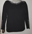 Flair Boutique Sweater Women's Med. New Pima Cotton Black Leopard Print B4