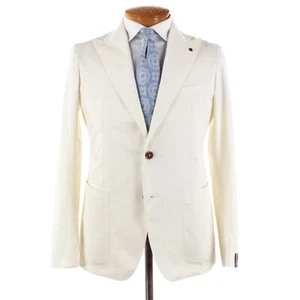 Cappotto sportivo tagliatore nuovo con etichetta misto cotone taglia 50 (40 US) in tinta unita panna - Foto 1 di 11