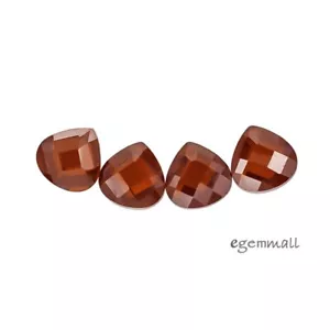 6 CZ Cubic Zirconia Flat Pear Briolette Beads 8x8mm Light Garnet Red #64600 - Picture 1 of 1