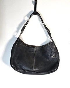Dooney & Bourke black all weathet leather shoulder bag purse with charm emblem - Picture 1 of 7