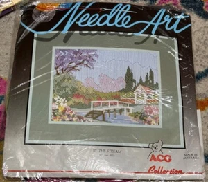 New Vintage ACG Long Stitch By The Stream Tapestry Kit 1021 Australia 300x225mm - Picture 1 of 6