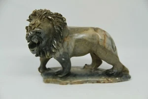 Lion Stone Carving Sculpture Zimbabwe Shona Serpentine Stone African Art 6.5" - Picture 1 of 12