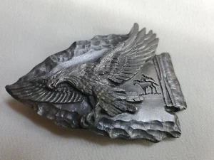 Siskiyou Belt Buckle  Eagle Arrorhead Indian On Horse USA Made  1988 - Picture 1 of 8