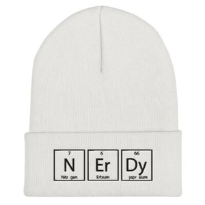 Nerdy Embroidered Unisex Cuffed Beanie - Picture 1 of 8