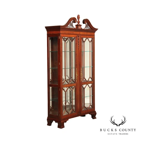Henkel Harris Georgian Style Mahogany Display Case Cabinet Cover
