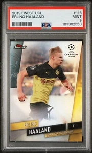 2019-20 Topps Finest UCL Erling Haaland #116 PSA 9 MINT Rookie RC - Picture 1 of 2