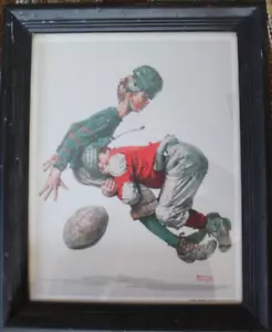 Cuadro grande de Norman Rockwell de 1925 "aparejado" enmarcado - Imagen 1 de 4