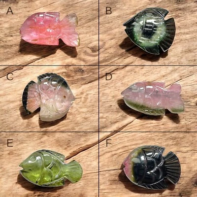 Tourmaline Carved Fish, Unique Tourmaline Carving For Fish Lovers, Tourmaline - Image 1 of 4