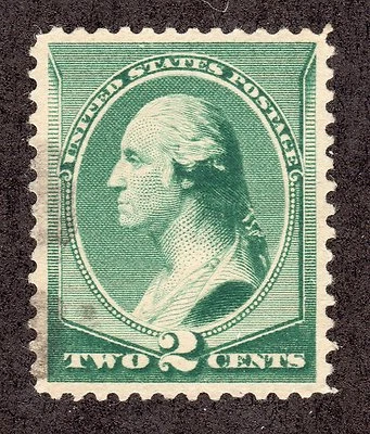 US # 213 (1887) 2c - Used - Grade: VF/XF - Lite Canc - 'George Washington' - Image 1 of 2