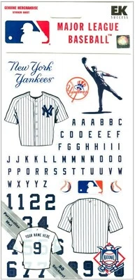 New York Yankees MLB Baseball Scrapbook Jersey Flat Sticker personalize - Image 1 of 2