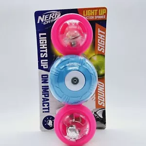 Nerf Cat 360 Rattle Spinner with Bell and LED Cat Toy - Blue/Pink - Picture 1 of 8