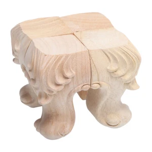 4 Pcs Solid Wood Furniture Wooden Feet Replacement Sofa Legs Bun for - Picture 1 of 12