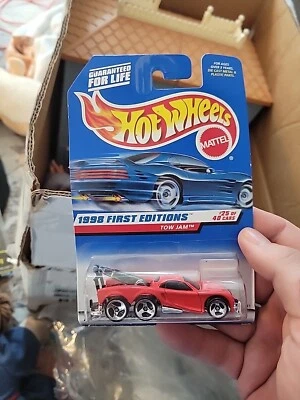Hot Wheels Tow Jam 1998 logotipo grande difícil de encontrar primera edición raro #658 Foto 1 de 4