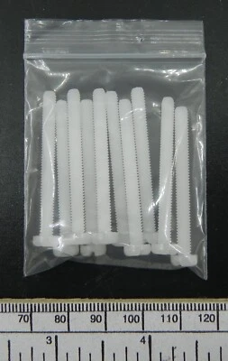 Viti Nylon M4 X 40 - Testa Cilindrica Taglio/Incrociato - Bianco Naturale - Set - Immagine 1 di 4